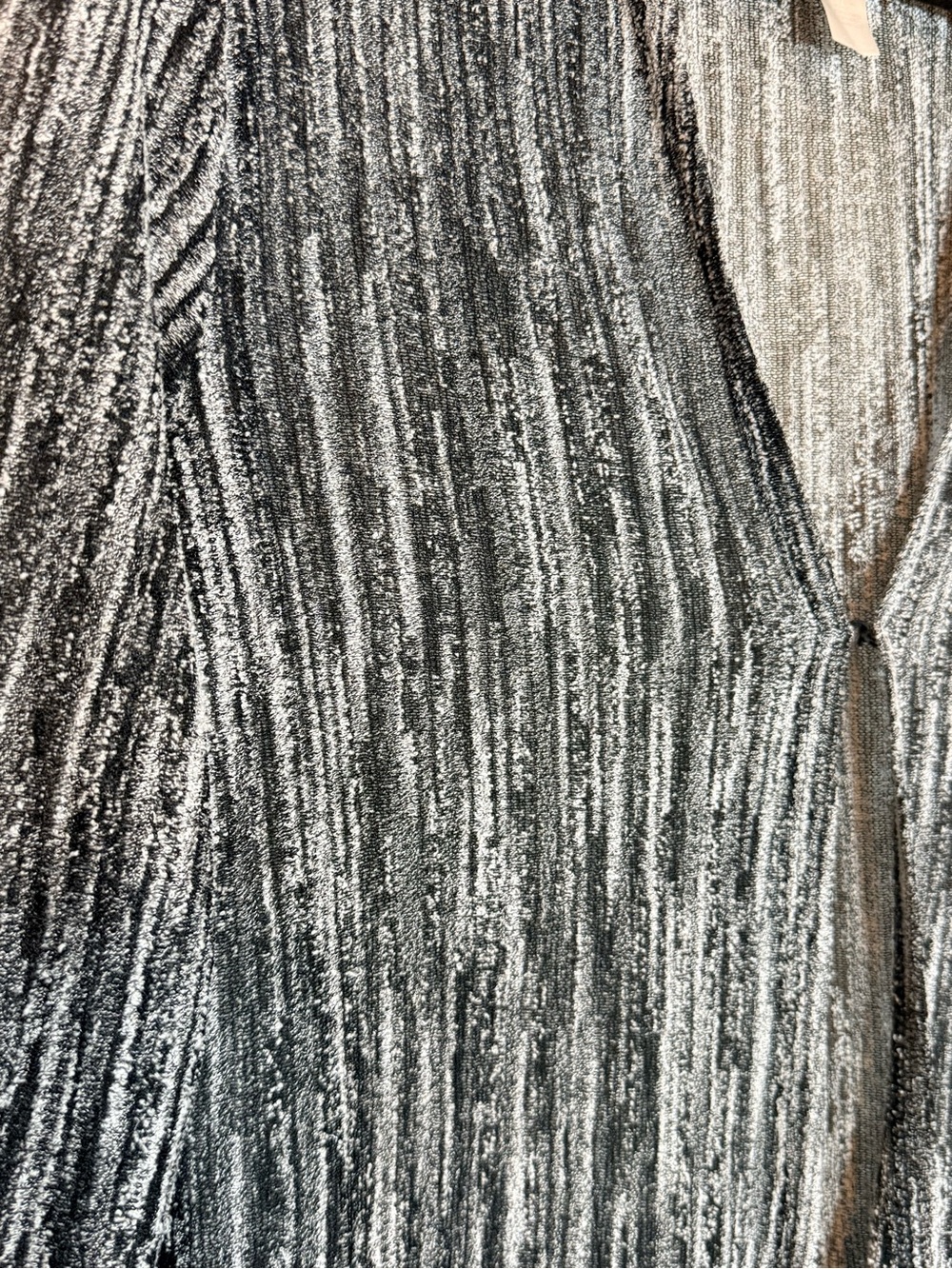 Chicos Black & Gray Marled Open Front Ribbed Cardigan - Picture 2 of 6